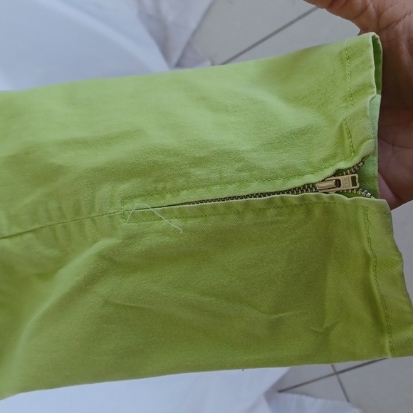 Lauren Ralph Lauren Stretch Ankle Jeans, Lime Green Size 12, 11" Rise, 25"Inseam - Picture 3 of 8